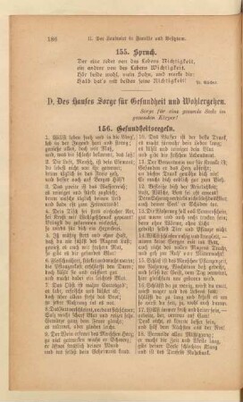 D. Des Hauses Sorge für Gesundheit und Wohlergehen