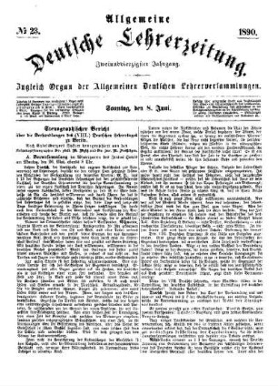 Stenographischer Bericht über die Verhandlungen des (VIII.) Deutschen Lehrertages zu Berlin