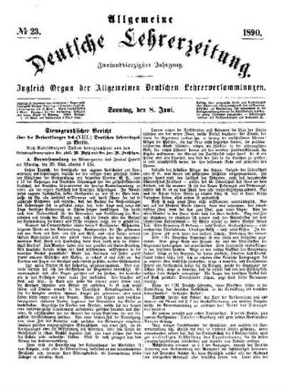 Stenographischer Bericht über die Verhandlungen des (VIII.) Deutschen Lehrertages zu Berlin
