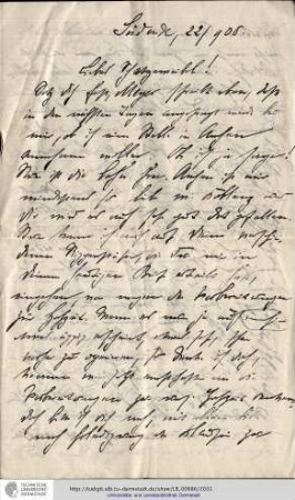 Brief vom 22.09.1908