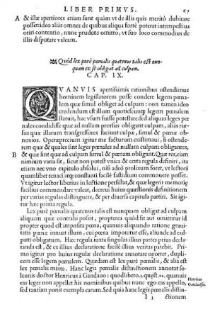 Quòd lex purè pœnalis quatenus talis est nunquam ex se obligat ad culpam. Cap. IX.
