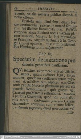 Cap. XI. Speciatim de imitatione pro diuersis generibus caussarum