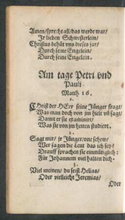 Am tage Petri und Pauli.