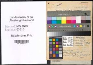 Entnazifizierung Fritz Beuchmann , geb. 30.09.1912 (Kaufmaennischer Angestellter)