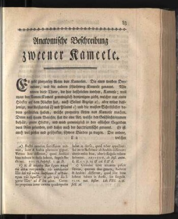 Anatomische Beschreibung zweener Kameele