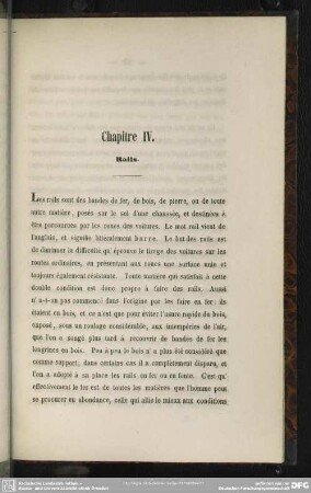 Chapitre IV. Rails