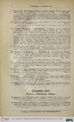 Ceramic Art. Pottery, Porcelain, Glass (Nr. 498 - 533)
