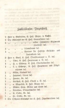 Subscribenten-Verzeichniß.