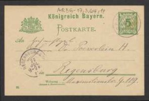 Brief von Hermann Stadler an Hermann Poeverlein