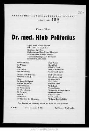 Dr. med. Hiob Präterius
