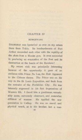 Chapter IV. Newchwang