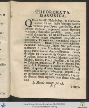 Theoremata Isagogica.