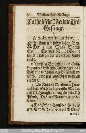 Catholische Weihnachts-Gesänge.