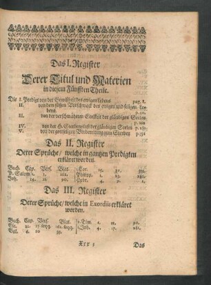 Das III. Register. Derer Sprüche/ welche in Exordiis erkläret worden