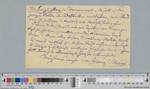 Postkarte an Rudolf von Beckerath