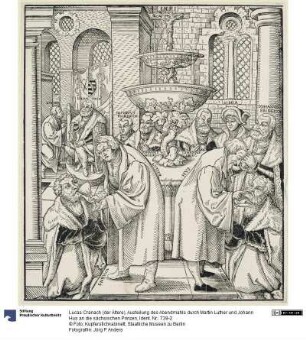 Austeilung des Abendmahls durch Martin Luther und Johann Hus an die sächsischen Prinzen