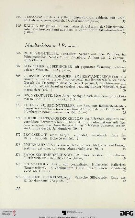 Metallarbeiten und Bronzen (Nr. 366-414)