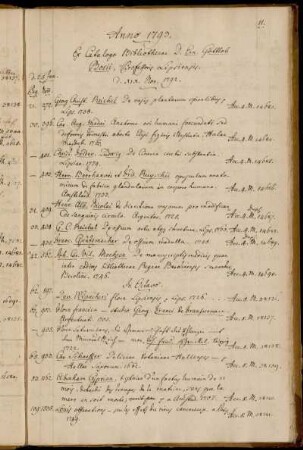 Ex Catalogo Bibliothecae D. Ern. Gottlob Bosii, Professoris Lipsiensis. d. XIX. Nov. 1792.