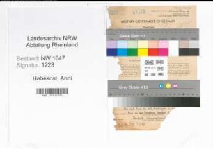 Entnazifizierung Anni Habekost , geb. 16.02.1904 (Angestellte)