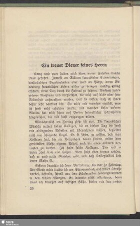 Ein treuer Diener seines Herrn