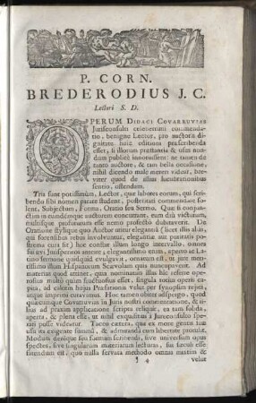 P. Corn. Bredorius J.C. Lectori S. D.