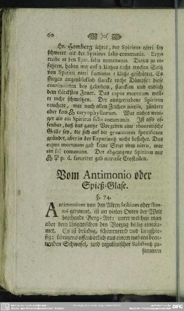 Vom Antimonio oder Spieß-Glase