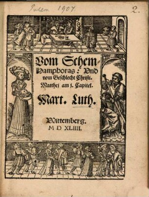 Vom Schem-Hamphoras Vnd vom Geschlecht Christi : Matthej am j. Capitel