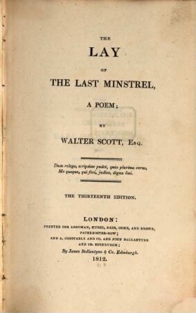 The Lay of the last minstrel