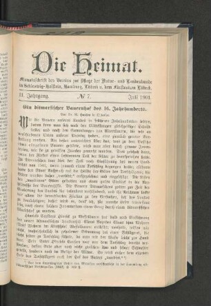 11. Jahrgang. No. 7. Juli 1901.