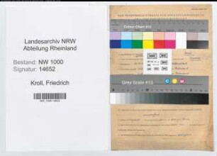 Entnazifizierung Friedrich Kroll, geb. 24.10.1906 (Lehrer)