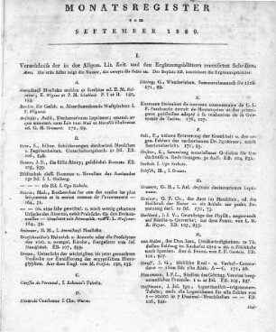 Monatsregister vom September 1829