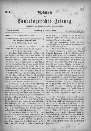 No. 1. 4. Januar 1873