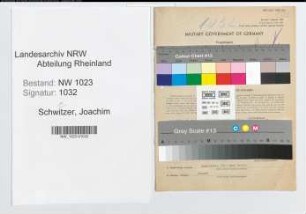 Entnazifizierung Joachim Schwintzer , geb. 30.09.1909 (Studienassessor)