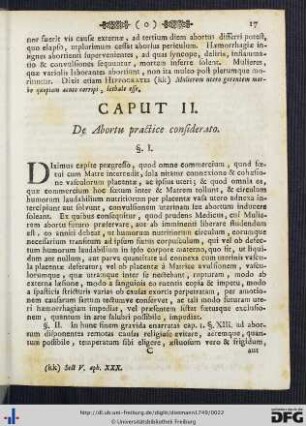 Caput II. De Abortu practice considerato.