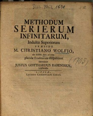 Methodum Serierum Infinitarum