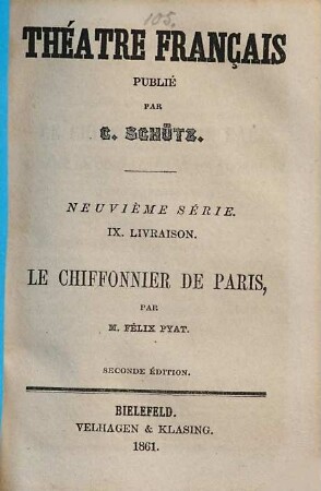 Le chiffonnier de Paris : [drame en cinq actes et un prologue]