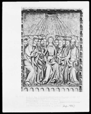 Flügelaltärchen mit Kreuzigung — Himmelfahrt Christi und Ausgießung des Heiligen Geistes — Ausgießung des Heiligen Geistes
