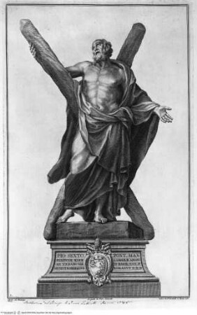 Le statue de' dodici apostoli esistenti nella Basilica Lateranense scolpite da celebri autori, San Pietro in Vaticano, der heilige Andreas