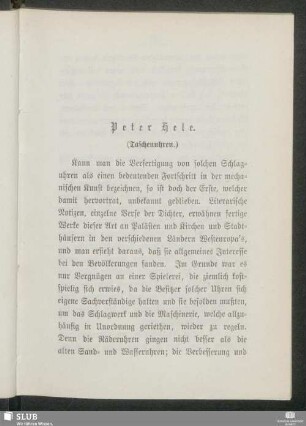 Peter Hele. (Taschenuhren)