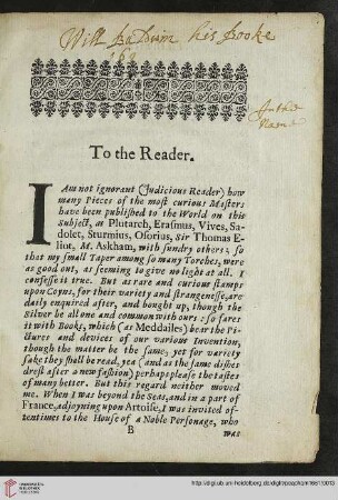 To the Reader