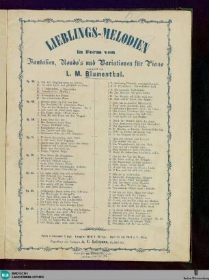 3/4: Lieblings-Melodien in Form von Fantasien, Rondo's und Variationen für Piano : op. 48