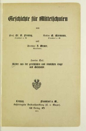 Teil 2: Bilder aus der griechischen und römischen Sage und Geschichte