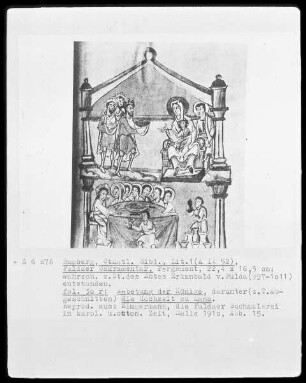 Fuldaer Sakramentar — Bildseite mit zwei Miniaturen, Folio 30recto