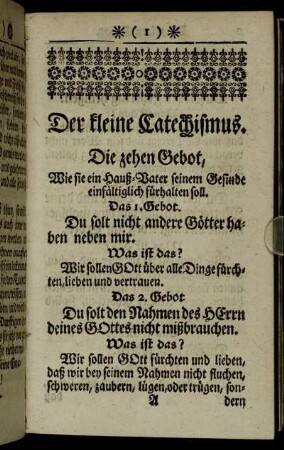 Der kleine Catechismus.