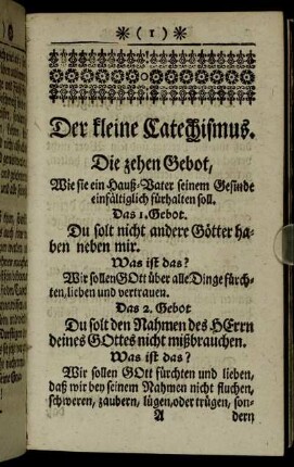 Der kleine Catechismus.