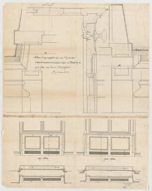 Thiersch, Friedrich von; München; Justizpalast - Heizkörperverkleidungen im Arbeitszimmer (Teilansichten, Details)