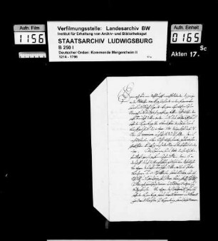 Zehntsteinrevision zwischen dem Deutschen Orden und Hohenlohe-Langenburg zu Steinach und Dünsbach