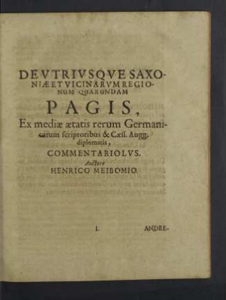 Deutriusque Saxoniae et vicinarum regionum quarundam Pagis