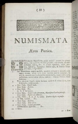 Numismata Aerea Punica.