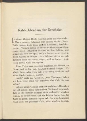 Rabbi Abraham der Drechsler